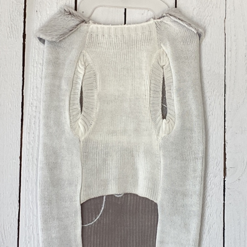 Pet White Sparkle Mittens Sweater - Picture 9 of 9
